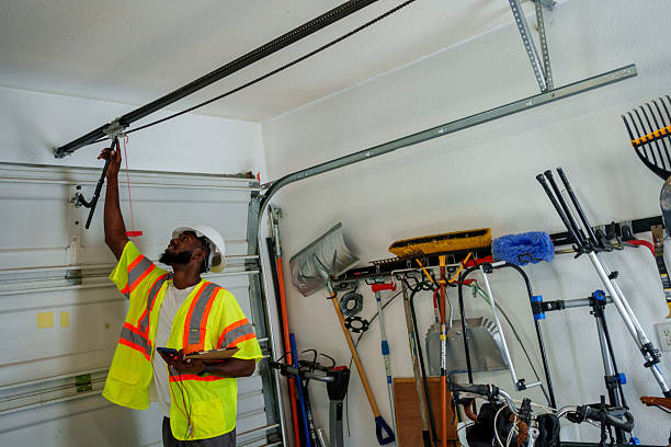 Professional Garage Door Panel Replacement technician working in Clifton, NJ